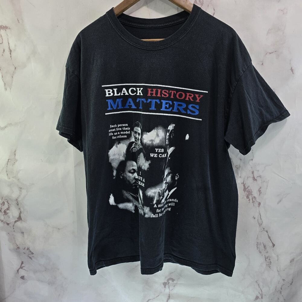 Martin Luther King T Shirt Mens 2X Black Black History Matters Rosa Parks Malcom